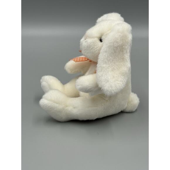 Russ BUNKLES Small White Bunny W/ Embroidered Carrot On Chest Rabbit 7” Plush - Picture 4 of 8